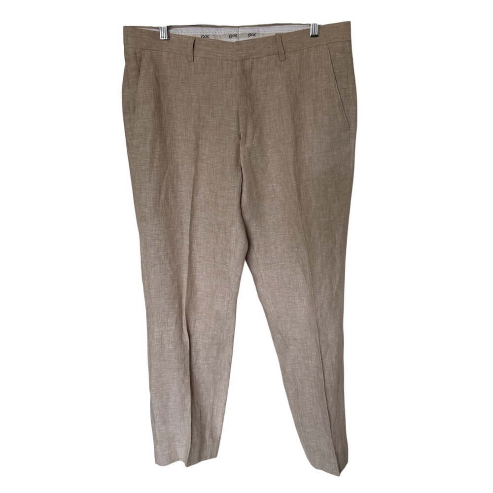 JOS A BANK 1905 Mens Tan Linen Blend Dress Pants Size 34 Regular